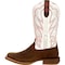 Durango Women's Western Boot, 7 M, Leather, 12 in H, Trail Brown/White DRD0392 - alternate 6